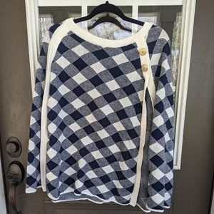 Crown & Ivy navy and cream cape one size